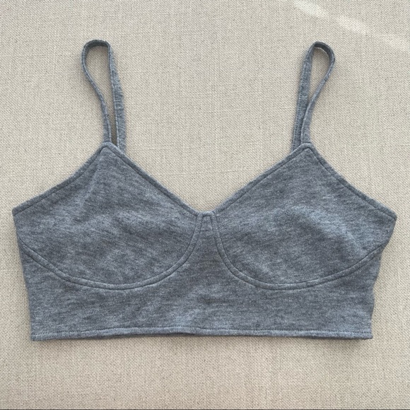ZARA Super Soft Gray Bra Top Size Large - Picture 1 of 3